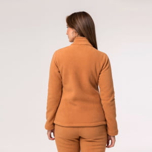 Fleece Térmico Feminino Meio Zíper Forrado em Lã - 914 Camel