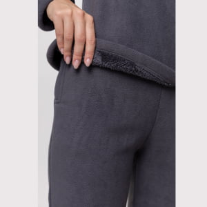 Fleece Térmico Feminino Meio Zíper Forrado em Lã - 914 Chumbo