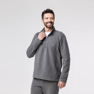 Fleece Térmico Masculino Meio Zíper - 2151 Chumbo