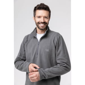 Fleece Térmico Masculino Meio Zíper - 2151 Chumbo