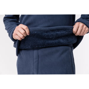 Fleece Térmico Masculino Meio Zíper Forrado em Lã - 916 Azul Marinho