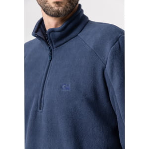 Fleece Térmico Masculino Meio Zíper Forrado em Lã - 916 Azul Marinho