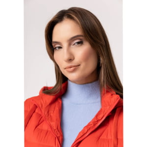 Jaqueta Feminina Puffer Spesso Z de Pluma Com Capuz Removível - 135 Grenadine