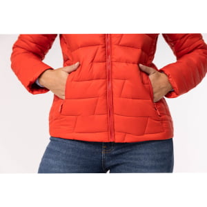 Jaqueta Feminina Puffer Spesso Z de Pluma Com Capuz Removível - 135 Grenadine