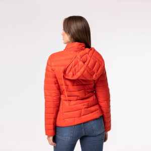 Jaqueta Feminina Puffer Spesso Z de Pluma Com Capuz Removível - 135 Grenadine