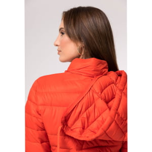 Jaqueta Feminina Puffer Spesso Z de Pluma Com Capuz Removível - 135 Grenadine