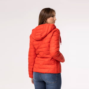 Jaqueta Feminina Puffer Spesso Z de Pluma Com Capuz Removível - 135 Grenadine