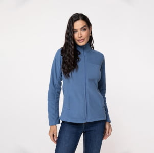 Jaqueta Fleece Térmica Feminina Canelada - 3213 Azul Jeans