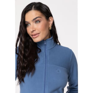 Jaqueta Fleece Térmica Feminina Canelada - 3213 Azul Jeans