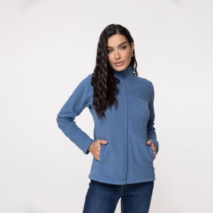 Jaqueta Fleece Térmica Feminina Canelada - 3213 Azul Jeans