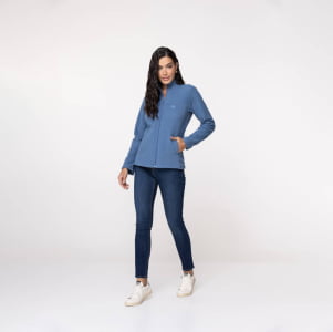 Jaqueta Fleece Térmica Feminina Canelada - 3213 Azul Jeans