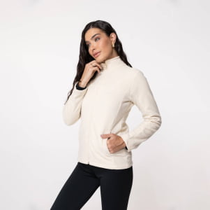 Jaqueta Fleece Térmica Feminina Canelada - 3213 Pérola