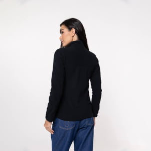 Jaqueta Fleece Térmica Feminina Canelada - 3213 Preto