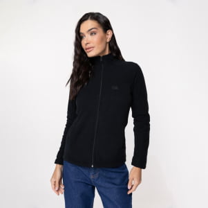 Jaqueta Fleece Térmica Feminina Canelada - 3213 Preto