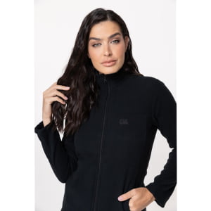 Jaqueta Fleece Térmica Feminina Canelada - 3213 Preto