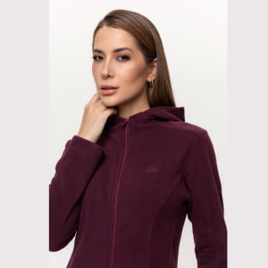 Jaqueta Fleece Térmica Feminina Com Capuz - 3139 Bordô