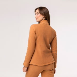 Jaqueta Fleece Térmica Feminina Forrada em Lã - 913 Camel