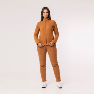 Jaqueta Fleece Térmica Feminina Forrada em Lã - 913 Camel