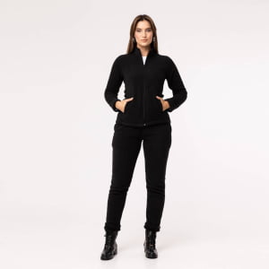 Jaqueta Fleece Térmica Feminina Forrada em Lã - 913 Preto