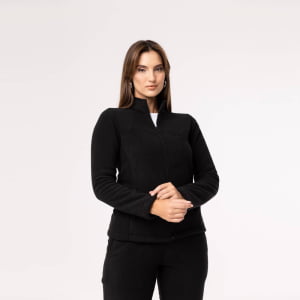 Jaqueta Fleece Térmica Feminina Forrada em Lã - 913 Preto