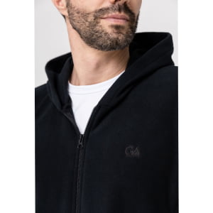 Jaqueta Fleece Térmica Masculina Com Capuz - 2166 Preto