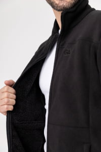 Jaqueta Fleece Térmica Masculina Forrada em Lã - 915 Preto