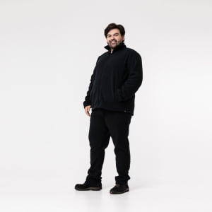 Jaqueta Fleece Térmica Plus Size Masculina - 2150 Preta