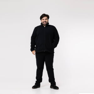 Jaqueta Fleece Térmica Plus Size Masculina - 2150 Preta