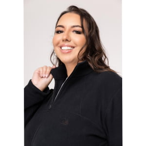 Jaqueta Fleece Térmica Plus Size Feminina - 923 Preta