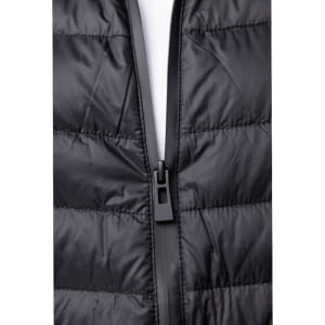 Jaqueta Masculina Puffer Spesso Metallico de Pluma Com Capuz Removível - 072 Preto