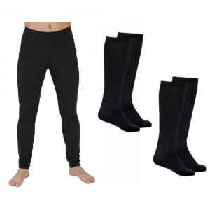 Kit 2 Pares de Meias Térmicas Segunda Pele + 1 Calça Térmica Masculina