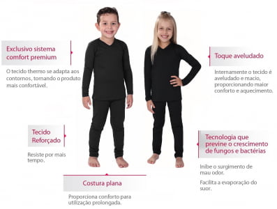 Kit Infantil Unissex Blusa Térmica + Calça Térmica