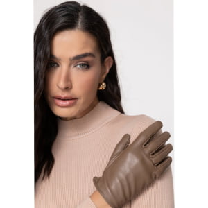 Luva Térmica Feminina Touch Screen em Couro Legítimo - 620 Ruber