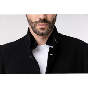 Sobretudo Térmico Masculino Spesso Milão Em Lã Premium Italiana - 1531 Preto