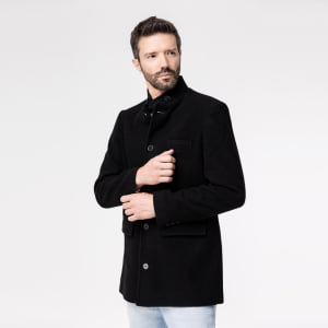 Sobretudo Térmico Masculino Spesso Milão Em Lã Premium Italiana - 1531 Preto