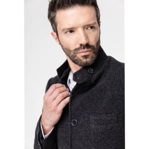 Sobretudo Térmico Masculino Spesso Veneza Em Lã Premium Italiana - 4047 Cinza Mescla