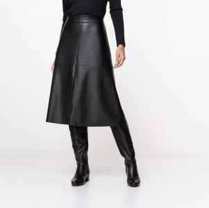 Saia Feminina em Courino Forrada - 2510 Preto