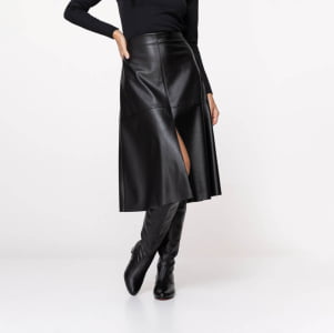 Saia Feminina em Courino Forrada - 2510 Preto