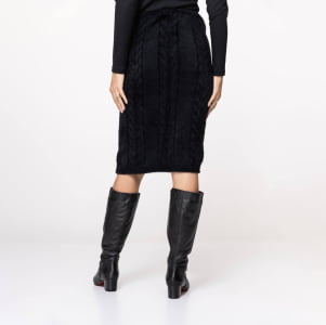 Saia Feminina em Tricô Fio Nuvem - 25280 Preto