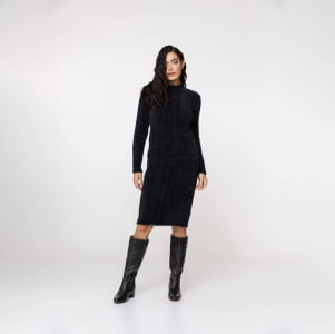 Saia Feminina em Tricô Fio Nuvem - 25280 Preto