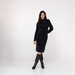 Saia Feminina em Tricô Fio Nuvem - 25280 Preto