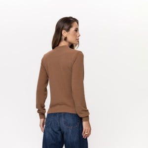 Suéter Feminino em Tricô - 26114 Marrom Bronze