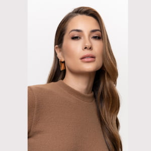 Suéter Feminino em Tricô - 26114 Marrom Bronze