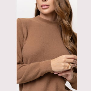 Suéter Feminino em Tricô - 26114 Marrom Bronze