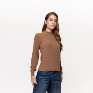 Suéter Feminino em Tricô - 26114 Marrom Bronze