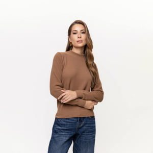 Suéter Feminino em Tricô - 26114 Marrom Bronze