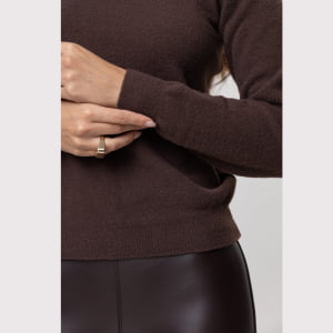 Suéter Feminino em Tricô - 26114 Marrom Expresso