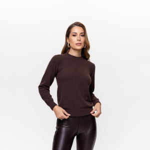 Suéter Feminino em Tricô - 26114 Marrom Expresso