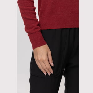 Suéter Feminino em Tricô Pluma Gola Alta - 26141 Vermelho Marsala