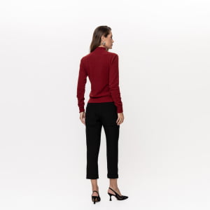 Suéter Feminino em Tricô Pluma Gola Alta - 26141 Vermelho Marsala